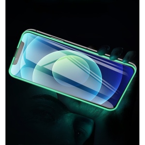 Folie de Sticla Securizata pentru Apple iPhone 15 Pro Max, Flippy, Luminous, Margine Fosforescenta Neon din Silicon, Mat, Anti-Amprenta, Protectie Completa, 9H, Verde - Img 7