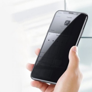 Folie sticla securizata cu sistem de montare usor si rapid Flippy pentru Apple iPhone 14 Plus / 13 Pro Max, Privacy, Transparenta - Img 4