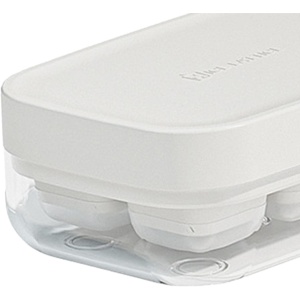 Forma pentru gheata cu presa Flippy, din silicon alimentar, 6 cuburi, caserola pentru depozitare, usor de folosit si curatat, 10.5 x 7.5 x 4.1 cm, alb - Img 5