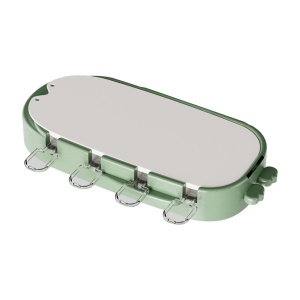 Forma pentru inghetata Flippy, 4 compartimente, forme cu animalute, materialsilicon si ABS, 21 x 12.8 x 3cm, verde - Img 1