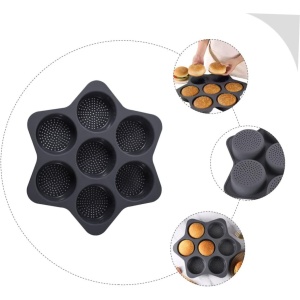 Forme de Silicon pentru Copt, Flippy, 7 Forme Rotiunde, pentru Burgeri si Prajituri, 38.5 x 4 cm, Negru - Img 6