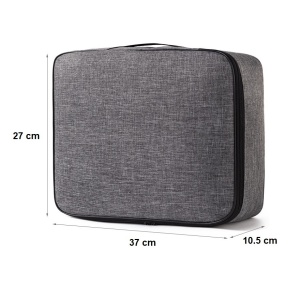 Geanta Flippy pentru Depozitare Acte si Documente, Facturi, Carduri, cu Cod de Securitate, 2 Compartimente, Impermeabila, 37 x 10.5 x 27 cm, Gri - Img 7