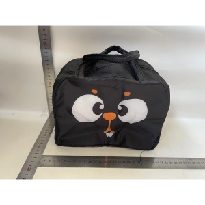 Geantă Frigorifică, Flippy, cu Desene Animat, Portabilă pentru Copii, de Prânz, din Pânză Oxford, 22x14x19 cm, Model Veverita, Negru - Img 2