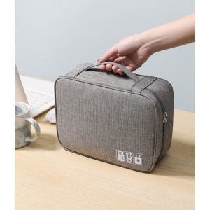 Geanta Organizatoare Flippy, Pentru Cabluri si Accesorii, Portabila, Impermeabila, 24,5 x 18 x10cm, Gri - Img 5