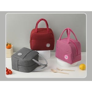 Geanta Termica pentru Pranz Flippy, Multifunctionala, Compartimentata, Impermeabila, cu Manere, Buzunar Exterior, 22x14x19 cm, Rosu - Img 6