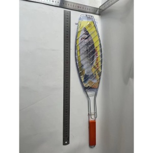 Gratar Grill Inox pentru Peste, Flippy, cu Maner, de Dimensiuni Reduse, Usor de Transportat si Depozitat, Argintiu, 56x12 cm - Img 2