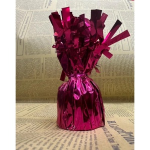 Greutate pentru Baloane cu Heliu, Flippy, din Folie cu Franjuri, 170g, 13 x 5 x 3 cm, Roz - Img 5