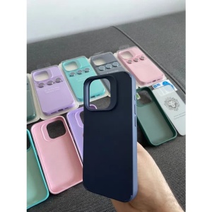 Husa Apple iPhone 14, Flippy, din Silicon Lichid, Interior din Microfibra, Lentile Fosforescente de Protectie Camera, Anti Amprenta, Rezistenta la Socuri, Albastru Marin - Img 2