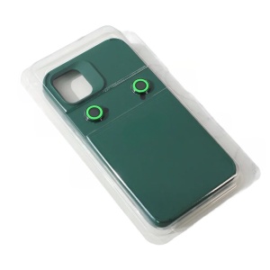 Husa Apple iPhone 14 Pro Max, Flippy, din Silicon Lichid, Interior din Microfibra, Lentile Fosforescente de Protectie Camera, Anti Amprenta, Rezistenta la Socuri, Verde - Img 1