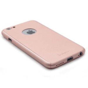 Husa Apple iPhone 6/6S IPAKY Full Cover 360 Roz Auriu + Folie Cadou - Img 3