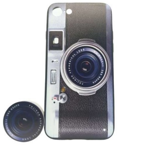 Husa Apple iPhone 7/8 Multicolor Model Camera Foto Retro + Popsocket inclus - Img 2