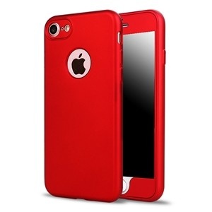Husa Apple iPhone 7 Plus Full Silicone 360 Rosu - Img 4