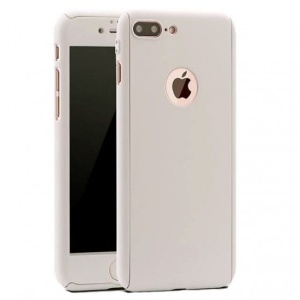 Husa Apple iPhone 8 Full Cover 360 Argintiu + Folie Cadou - Img 1