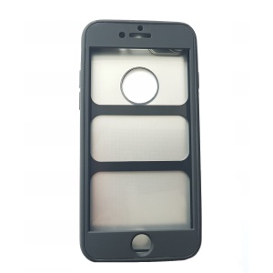 Husa Apple iPhone 8 Full Silicone 360 Negru + Folie de protectie - Img 2