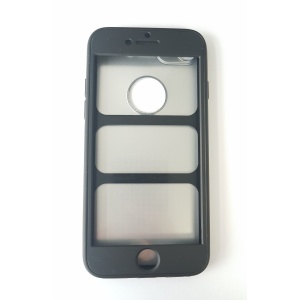 Husa Apple iPhone 8 Plus Full Silicone 360 Negru + Folie de protectie - Img 5