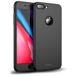 Husa Apple iPhone 8 Plus IPAKY Full Cover 360 Negru + Folie Cadou - Img 6