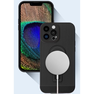 Husa Armor Design cu Stand pentru Samsung Galaxy A02s/ A03s, Negru, Suport Auto Magnetic, Wireless Charge, Protectie Antisoc, Flippy - Img 5
