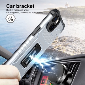 Husa de protectie Flippy compatibila cu Apple iPhone 13 Acrylic Armor cu suport Negru - Img 3