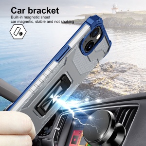 Husa de protectie Flippy compatibila cu Apple iPhone 13 Acrylic Armor cu suport Albastru - Img 3