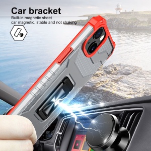 Husa de protectie Flippy compatibila cu Apple iPhone 13 Acrylic Armor cu suport Rosu - Img 3