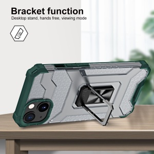 Husa de protectie Flippy compatibila cu Apple iPhone 13 Acrylic Armor cu suport Verde Inchis - Img 3