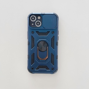 Husa de protectie Flippy compatibila cu Apple iPhone 13 Defender Model 4 cu suport,Albastru - Img 2