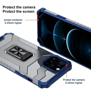 Husa de protectie Flippy compatibila cu Apple iPhone 13 Pro Max Acrylic Armor cu suport Albastru - Img 3