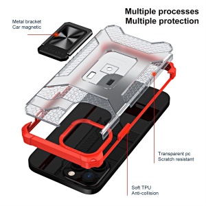 Husa de protectie Flippy compatibila cu Apple iPhone 13 Pro Max Acrylic Armor cu suport Rosu - Img 3