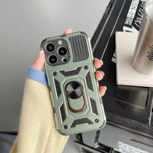 Husa de protectie Flippy compatibila cu Apple iPhone 13 Pro Max Defender Model 4 cu suport,Verde - Img 2