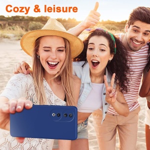 Husa de Protectie, Flippy, pentru Honor 90, Liquid Silicone, cu Microfibra pe Interior, Protectie Antisoc, Compatibil Incarcare Wireless, Albastru - Img 2