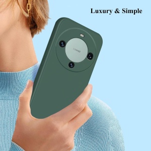 Husa de Protectie, Flippy, pentru Huawei Mate 60 Pro, Liquid Silicone, cu Microfibra pe Interior, Protectie Antisoc, Compatibil Incarcare Wireless, Verde - Img 3