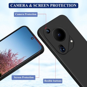 Husa de Protectie, Flippy, pentru Huawei Pura 70, Liquid Silicone, cu Microfibra pe Interior, Protectie Antisoc, Compatibil Incarcare Wireless, Negru - Img 4