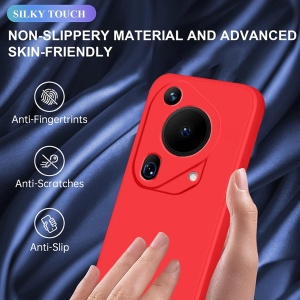Husa de Protectie, Flippy, pentru Huawei Pura 70, Liquid Silicone, cu Microfibra pe Interior, Protectie Antisoc, Compatibil Incarcare Wireless, Rosu - Img 7
