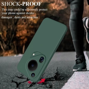 Husa de Protectie, Flippy, pentru Huawei Pura 70 Pro, Liquid Silicone, cu Microfibra pe Interior, Protectie Antisoc, Compatibil Incarcare Wireless, Verde - Img 5