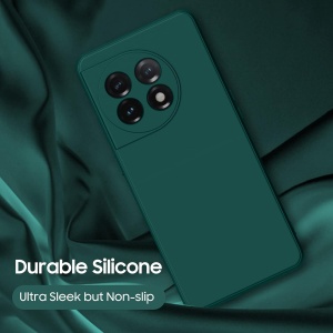 Husa de Protectie, Flippy, pentru OnePlus 11 5G, Liquid Silicone, cu Microfibra pe Interior, Protectie Antisoc, Compatibil Incarcare Wireless, Verde - Img 4