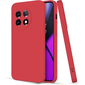 Husa de Protectie, Flippy, pentru OnePlus 11 5G, Liquid Silicone, cu Microfibra pe Interior, Protectie Antisoc, Compatibil Incarcare Wireless, Rosu - Img 1