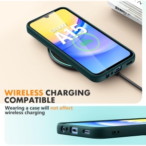 Husa de Protectie, Flippy, pentru Samsung Galaxy A15, Liquid Silicone, cu Microfibra pe Interior, Protectie Antisoc, Compatibil Incarcare Wireless, Verde - Img 3