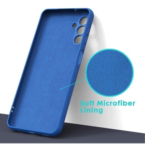 Husa de Protectie, Flippy, pentru Samsung Galaxy A35, Liquid Silicone, cu Microfibra pe Interior, Protectie Antisoc, Compatibil Incarcare Wireless, Albastru - Img 5