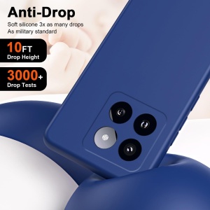 Husa de Protectie, Flippy, pentru Xiaomi 14, Liquid Silicone, cu Microfibra pe Interior, Protectie Antisoc, Compatibil Incarcare Wireless, Albastru - Img 5