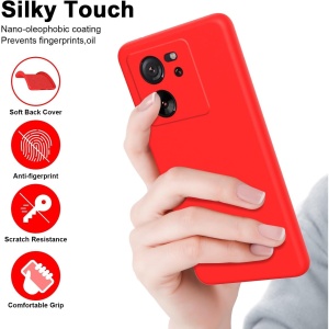 Husa de Protectie, Flippy, pentru Xiaomi Redmi 13T, Liquid Silicone, cu Microfibra pe Interior, Protectie Antisoc, Compatibil Incarcare Wireless, Rosu - Img 4