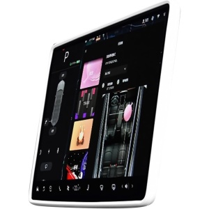 Husa de Protectie Margini Ecran Frontal Tesla, Flipp, Compatibil cu Tesla Model 3/Y, din TPE, Alb - Img 3