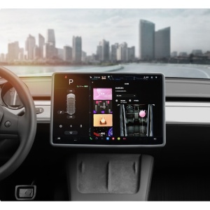 Husa de Protectie Margini Ecran Frontal Tesla, Flipp, Compatibil cu Tesla Model 3/Y, din TPE, Gri - Img 4