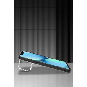 Husa de protectie pentru iPhone 14 Pro Max, cu suport metalic pentru camera, Bracket Series, Flippy, Protectie Antisoc, PC mat, silicon moale pe margini, Negru - Img 3