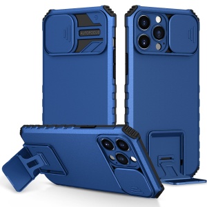 Husa Defender cu Stand pentru Samsung Galaxy S21 FE, Albastru, Suport reglabil, Antisoc, Protectie glisanta pentru camera, Flippy - Img 2