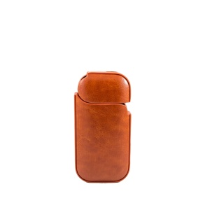 Husa Flippy pentru IQOS 2.4 Plus, Capac de Protectie, Anti Soc si Zgarieturi, din Piele Ecologica, 43 g, 12 x 6 x 2.5 cm, Portocaliu - Img 4