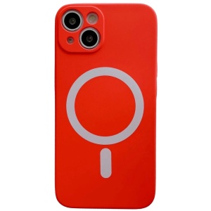 Husa MagSafe pentru Apple iPhone 13, Silicon, Protectie pentru camera, Magnetica, Incarcare Wireless, Flippy, Rosu