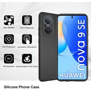 Husa Matte TPU pentru Huawei NOVA 9 SE, Flippy, Silicon Slim, Protectie Antisoc, Negru - Img 5