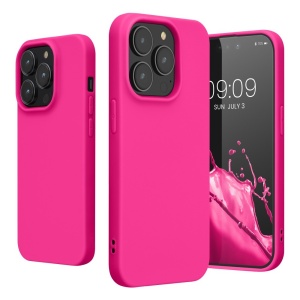Husa pentru Apple iPhone 14 Pro Max Flippy, Liquid Silicone, cu Microfibra pe interior, Protectie Antisoc, Roz-Fuchsia - Img 2