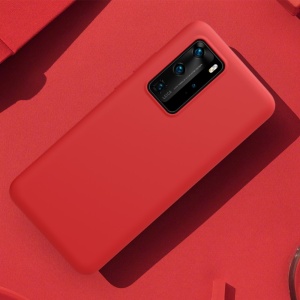 Husa protectie compatibila cu Huawei P40 Pro Liquid Silicone Case Rosu - Img 9