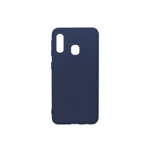 Husa protectie compatibila cu Samsung A20E Liquid Silicone Case Albastru inchis - Img 3